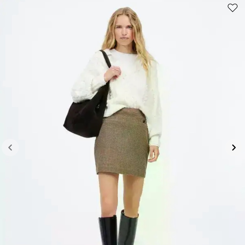 Madewell Tan Checkered Mini Skirt